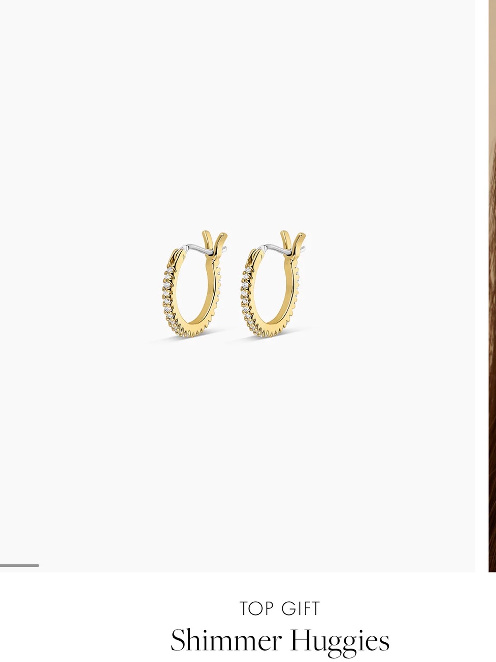 ✨Gorjana Gold Plated Shimmer Huggie Hoop Earrings NWT